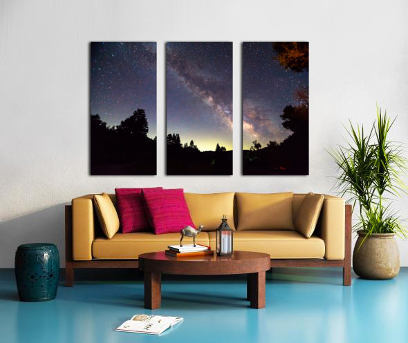 Milky Way and Perseid Meteor Shower in Colorados Poudre Canyon Split Canvas print