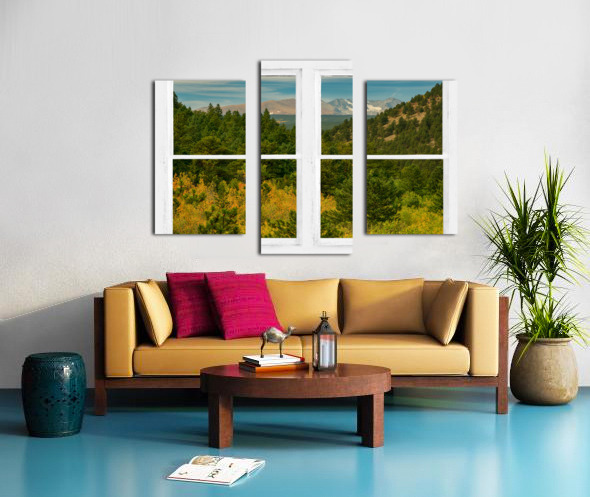 Rocky Mountain Whitewash Picture Window View Canvas print