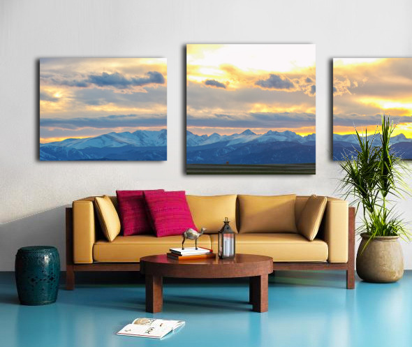 Rocky Mountain Lookout Sunset Panorama20x60 Canvas print
