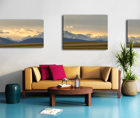 Twin Peaks Panorama View Agriculture Plains Canvas print
