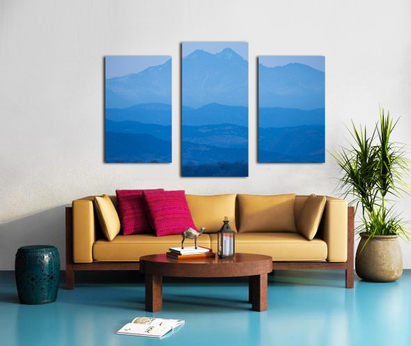 Rocky Mountains Twin Peaks Blue Haze Layers Impression sur toile