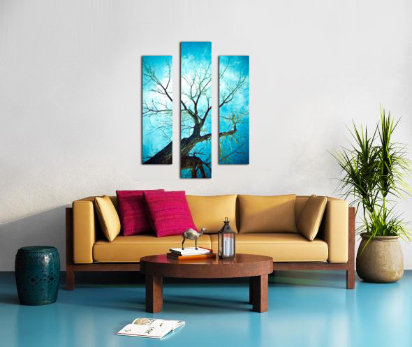 winter tree blue Impression sur toile