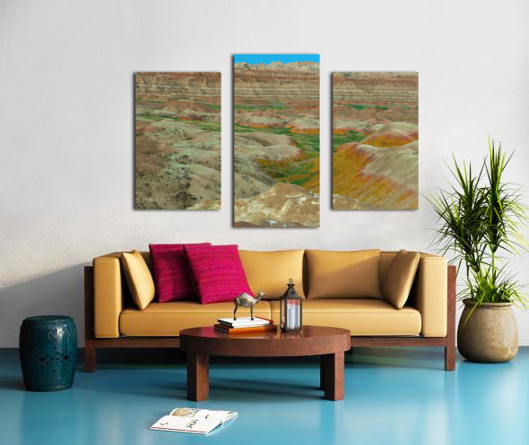Vibrant Captivating Nature Landscape of Colorful Badlands Canvas print