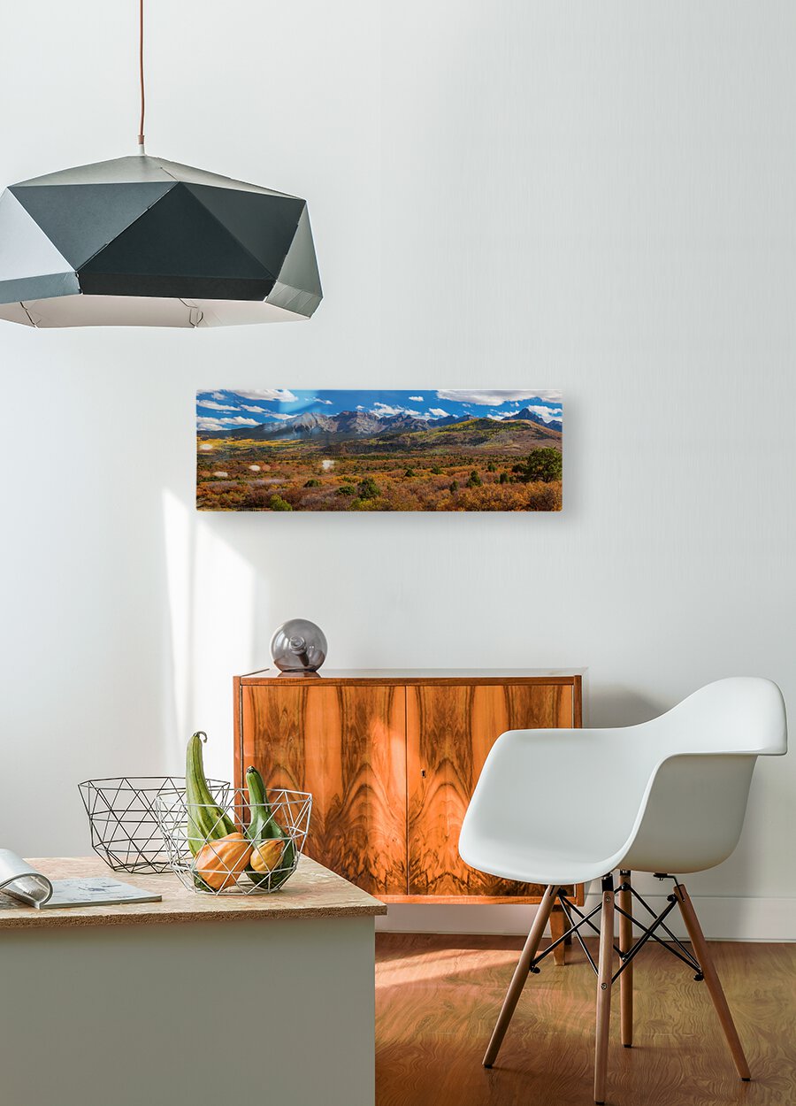 SW Autumn Colorado Rocky Mountains Panoramic  Impression métal HD avec cadre flottant sur le dos