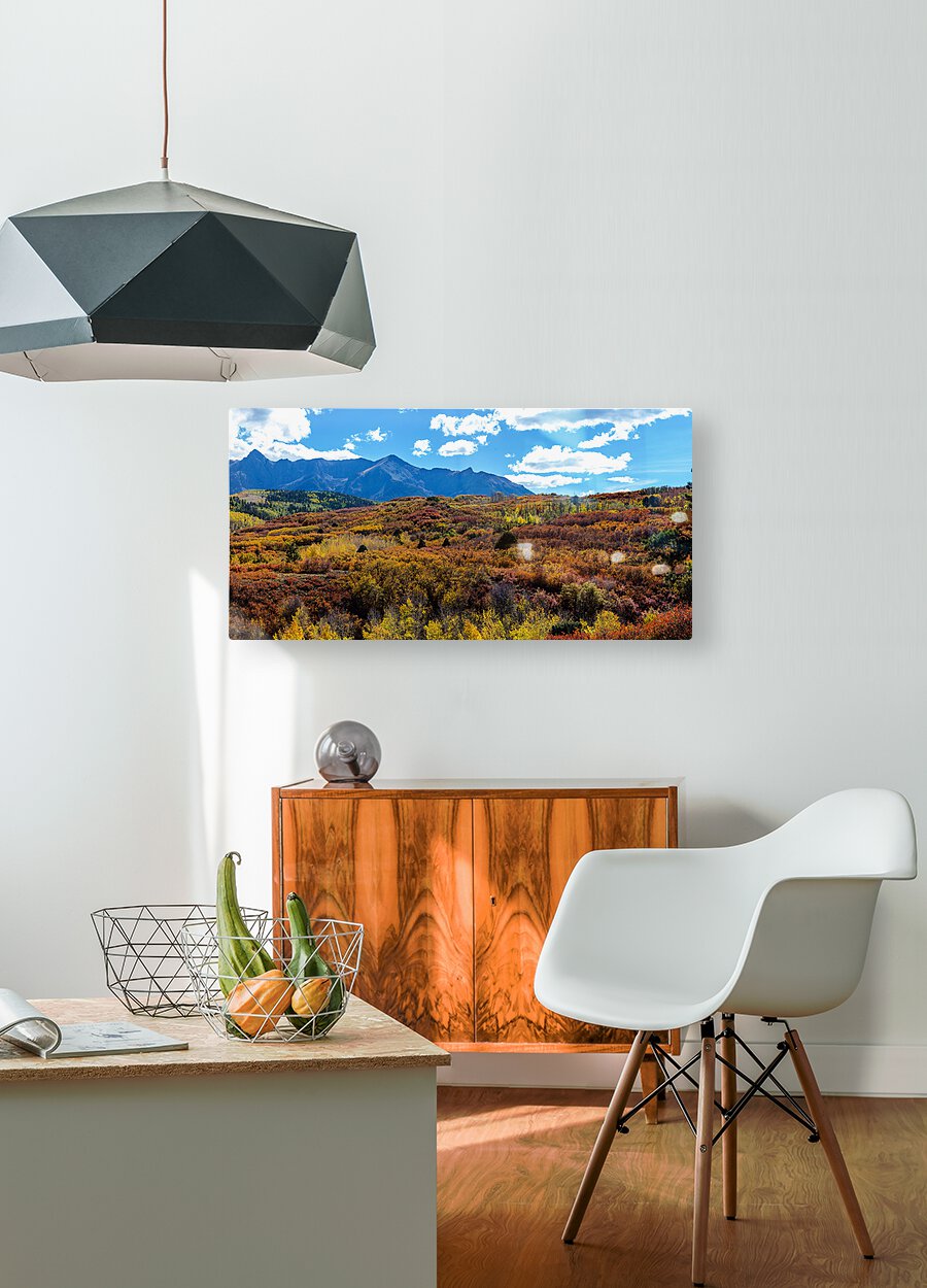 Colorado Painted Landscape Panorama PT2a  Impression métal HD avec cadre flottant sur le dos
