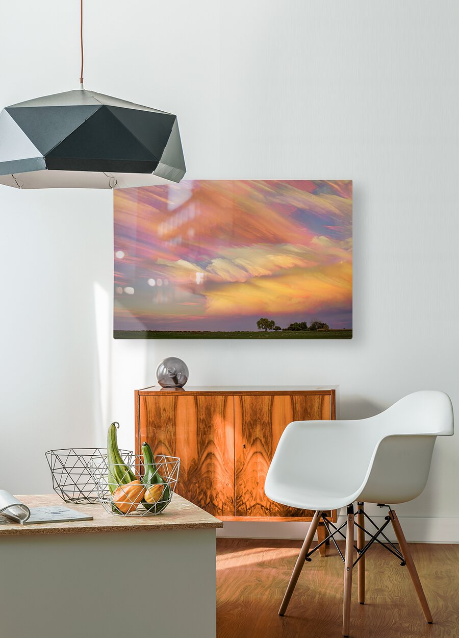 Pastel Painted Big Country Sky  HD Metal print with Floating Frame on Back