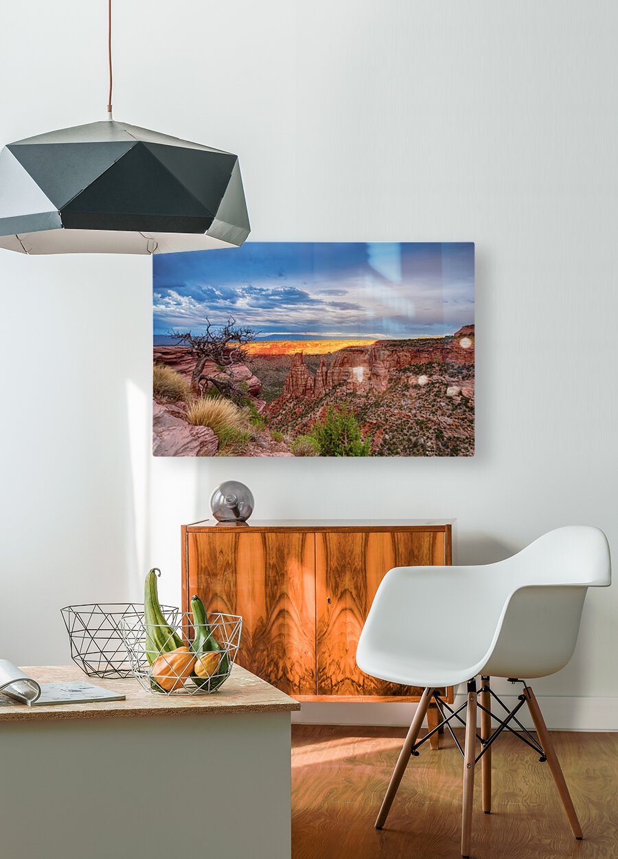 Colorado National Monument Burning Ridge   HD Metal print with Floating Frame on Back