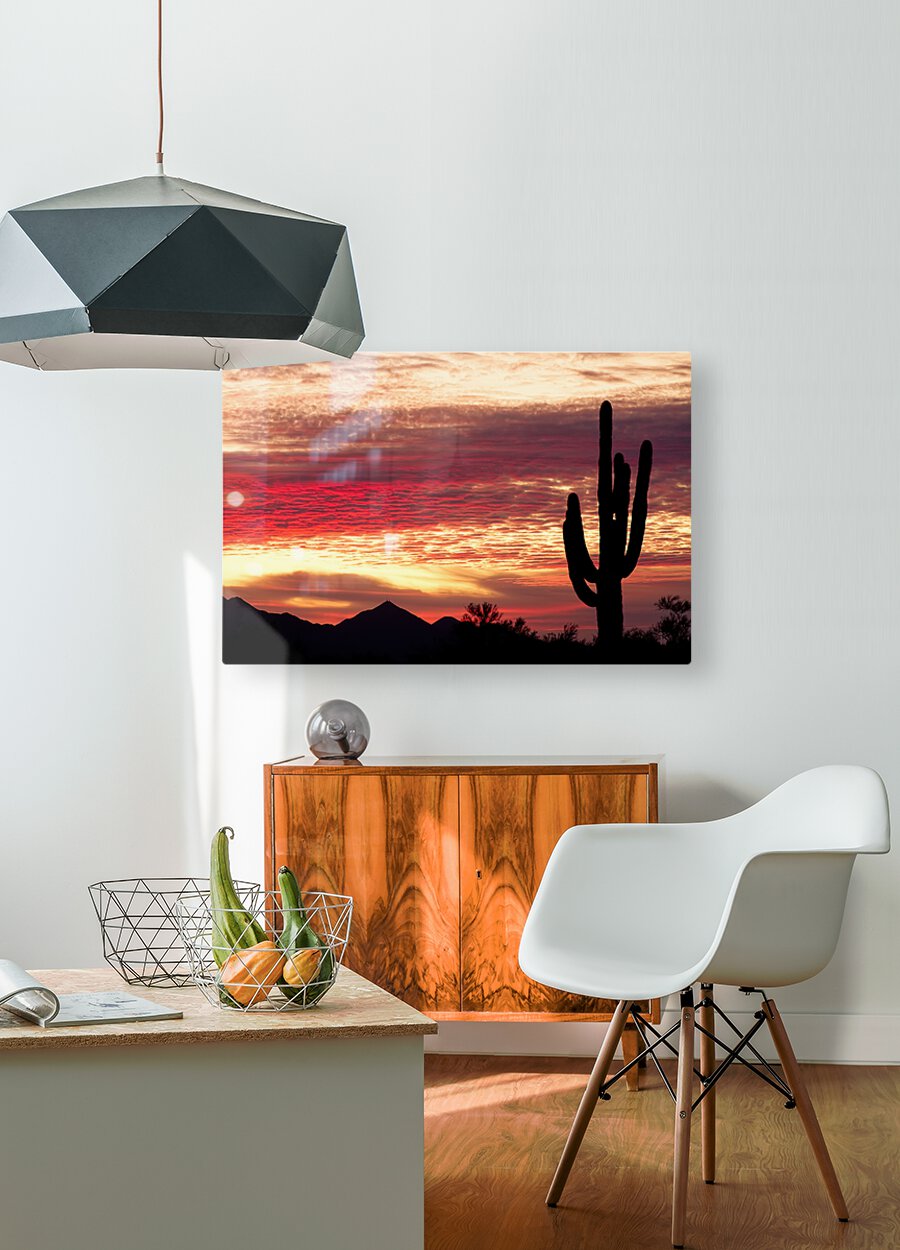 Tequila Sunrise Landscape  HD Metal print with Floating Frame on Back
