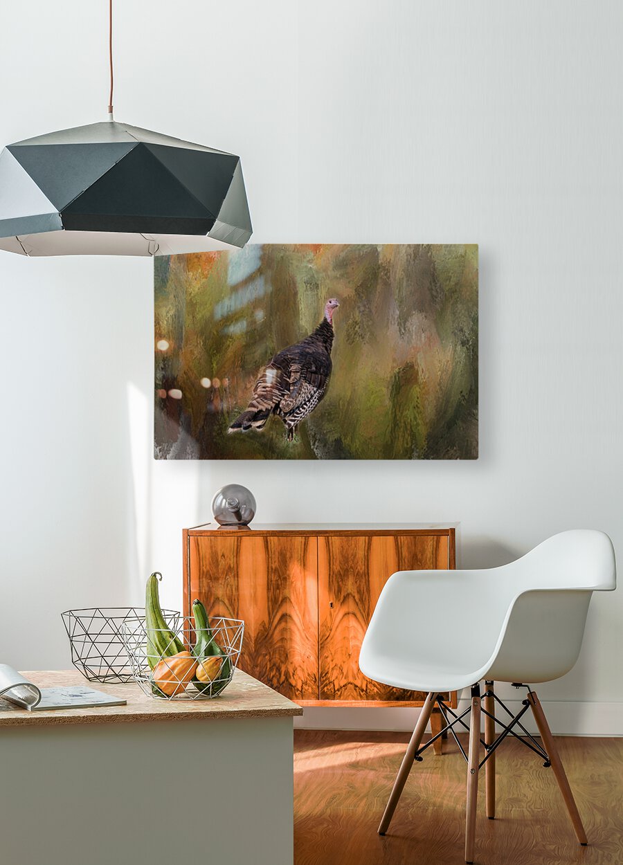 Wild Native Merriam Turkey  HD Metal print with Floating Frame on Back