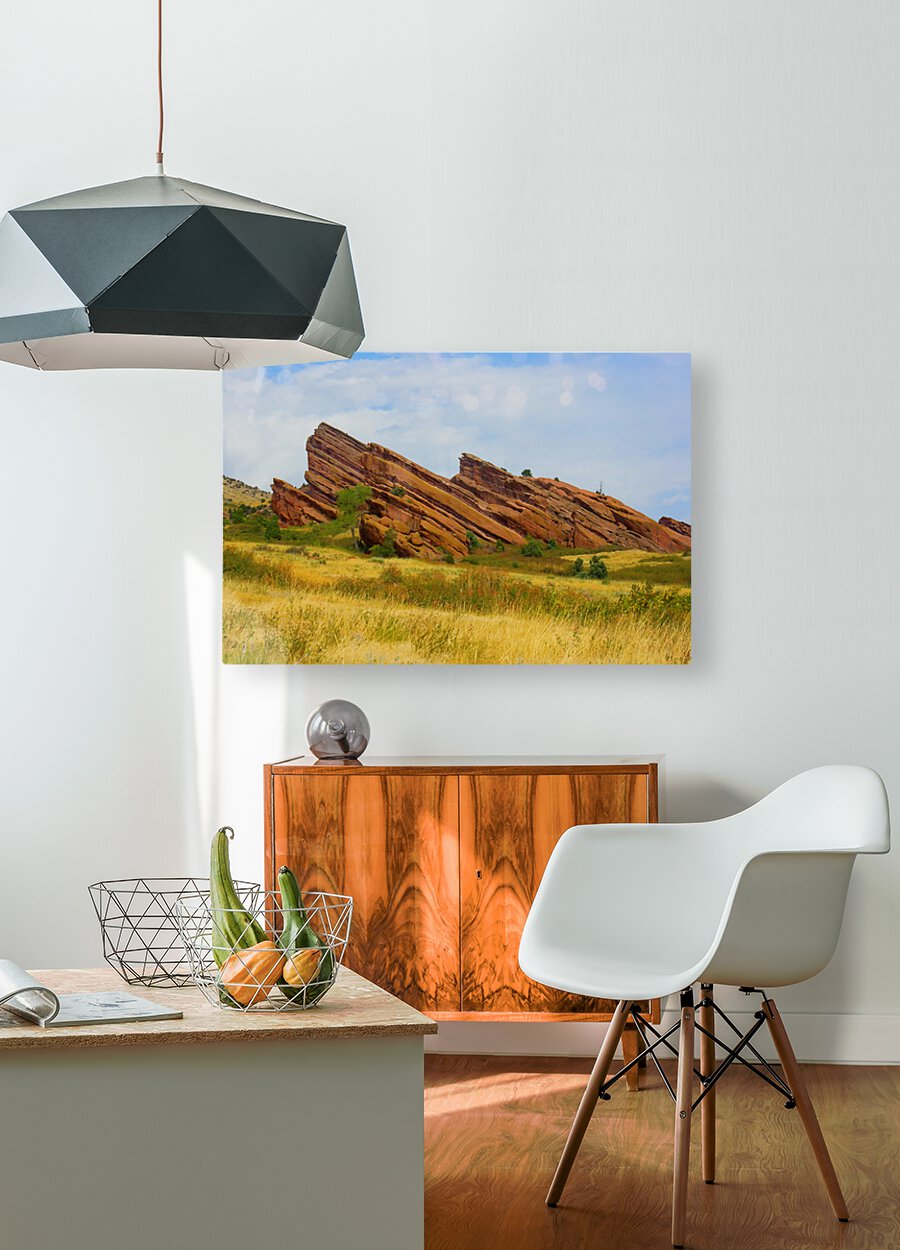 Red Rocks Morrison Colorado  HD Metal print with Floating Frame on Back