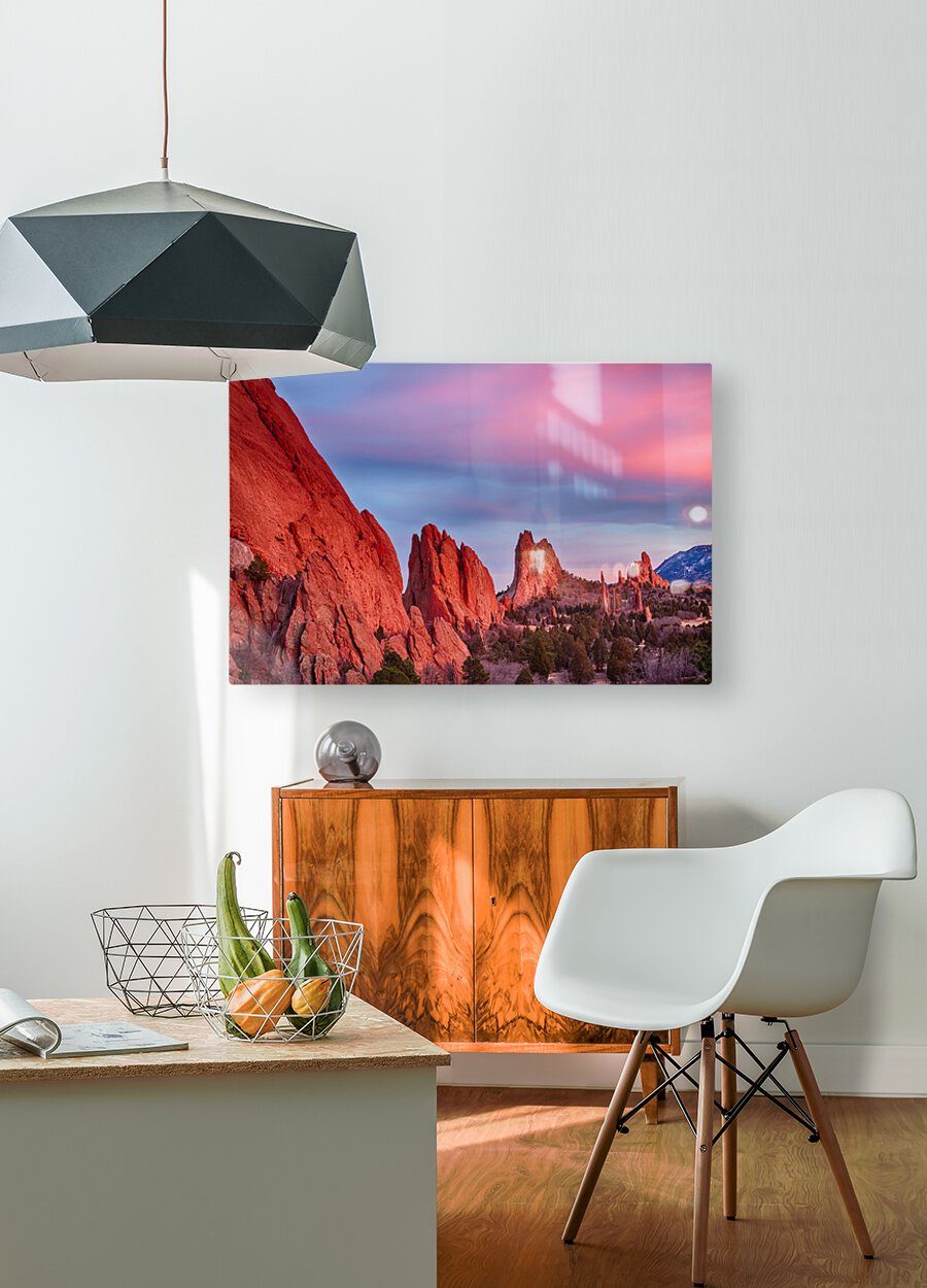 Garden of the Gods Sunset View 2  HD Metal print with Floating Frame on Back