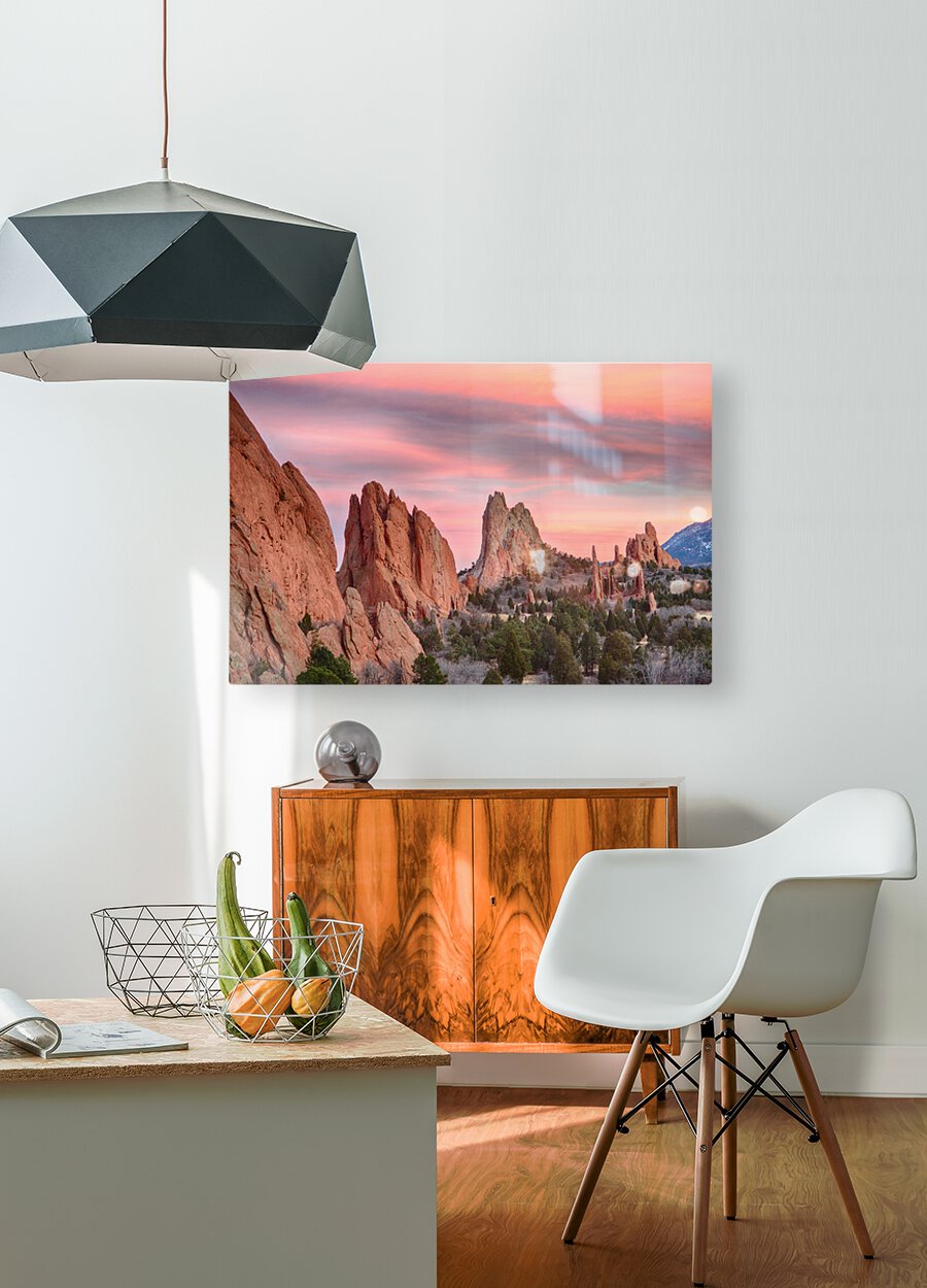 Colorado Garden of the Gods Sunset View 1  HD Metal print with Floating Frame on Back