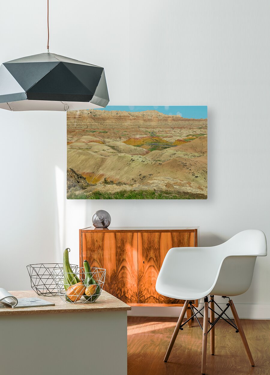 Discover the Vibrant Beauty and Rich Fossils of Badlands Nationa  HD Metal print with Floating Frame on Back