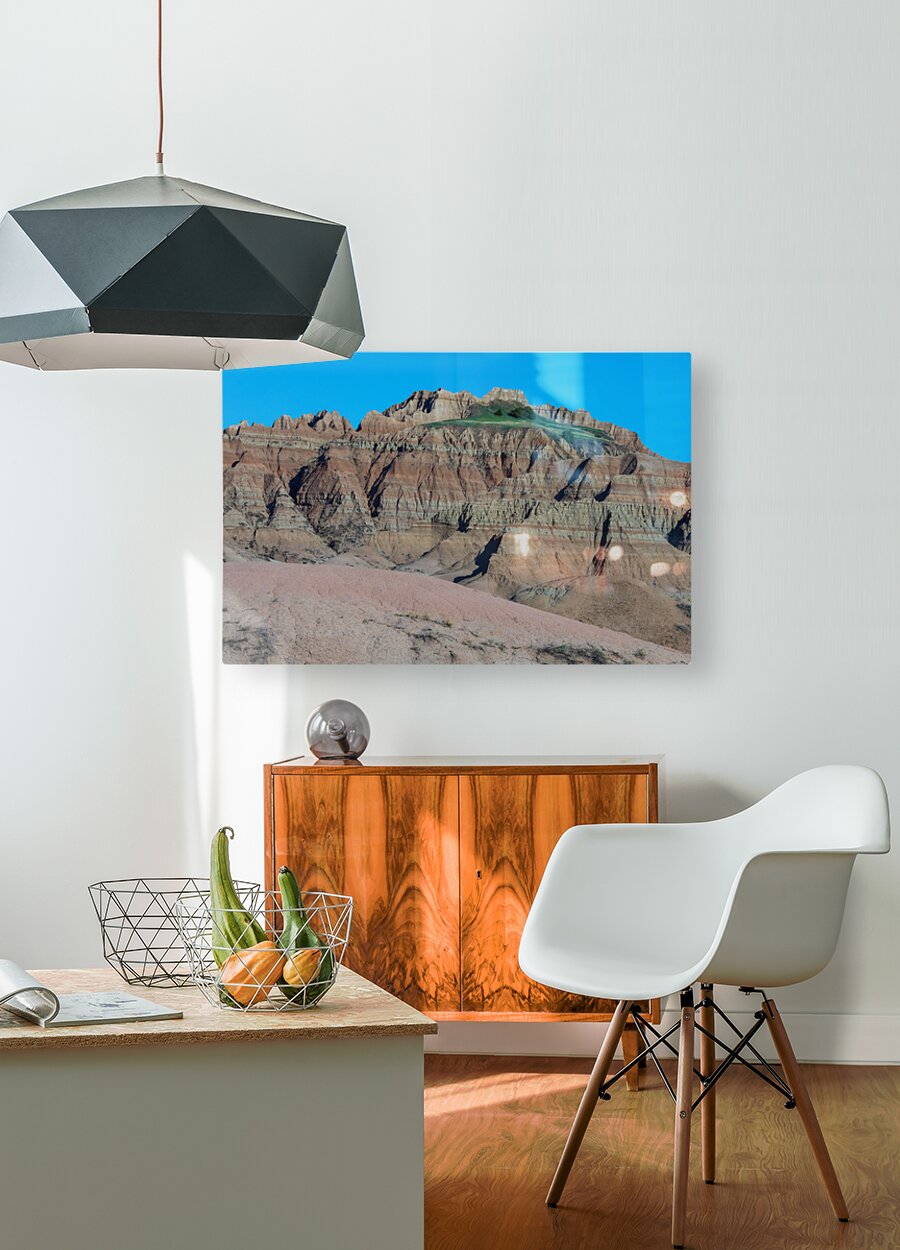 Contrasting Colors and Textures in the Badlands of South Dakota  HD Metal print with Floating Frame on Back