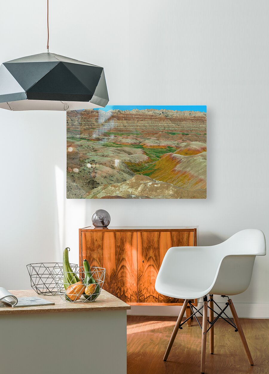 Vibrant Captivating Nature Landscape of Colorful Badlands  HD Metal print with Floating Frame on Back