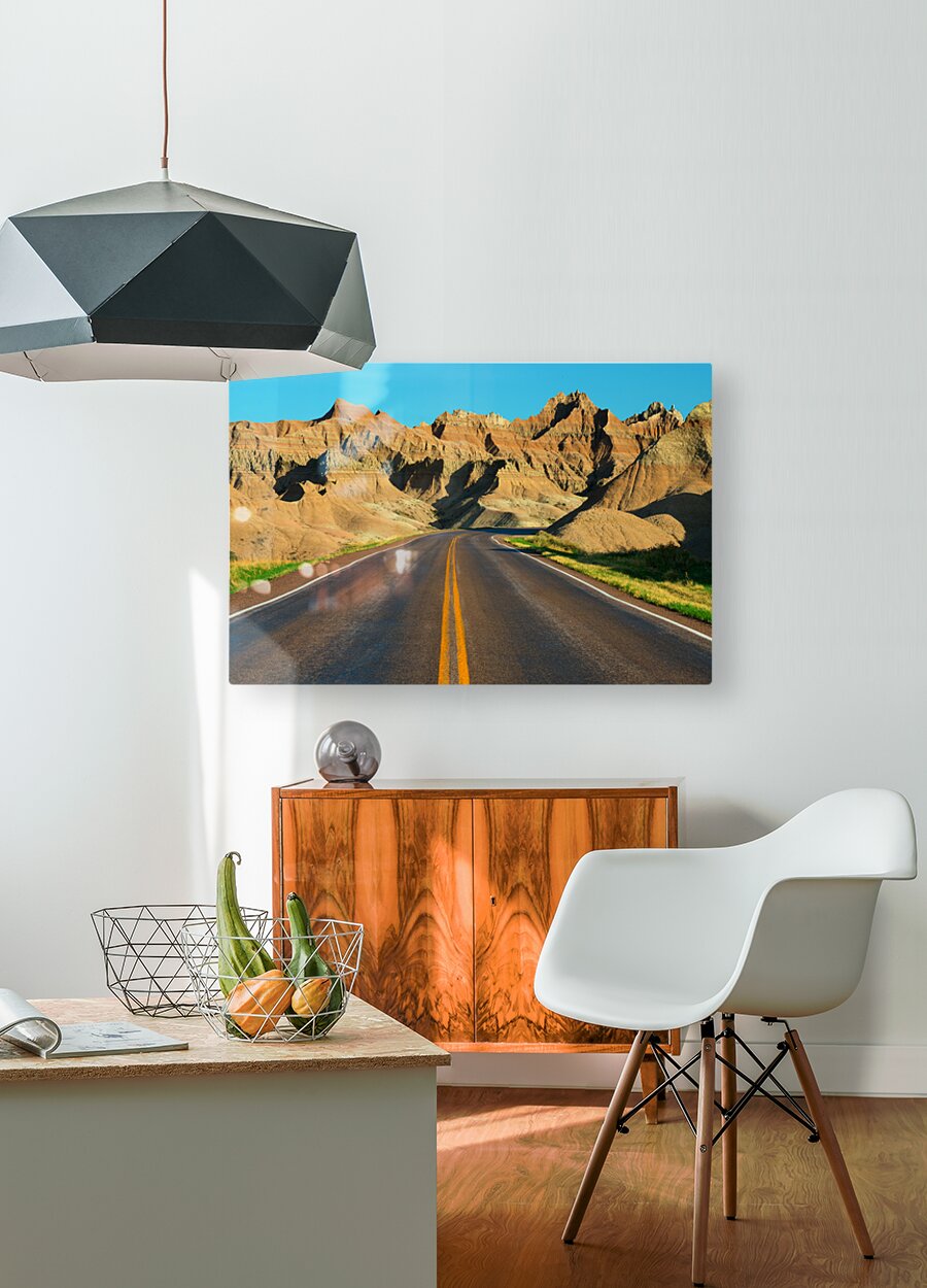 Majestic Badlands of South Dakota - A Scenic Drive of Natural Beauty  HD Metal print with Floating Frame on Back