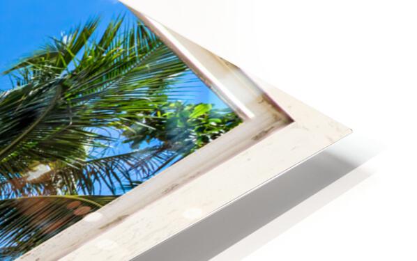 Tropical Island Rustic Window View HD Sublimation Metal print