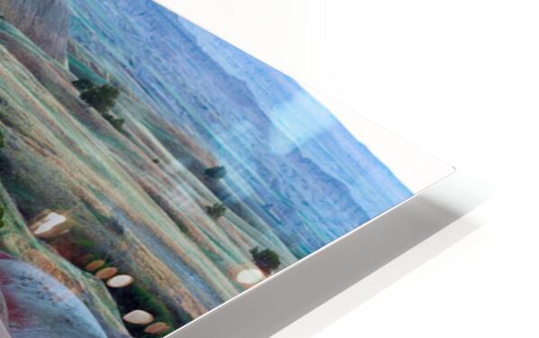 Contrasting Textures - Cracked Badlands and Colorful Grasslands HD Sublimation Metal print