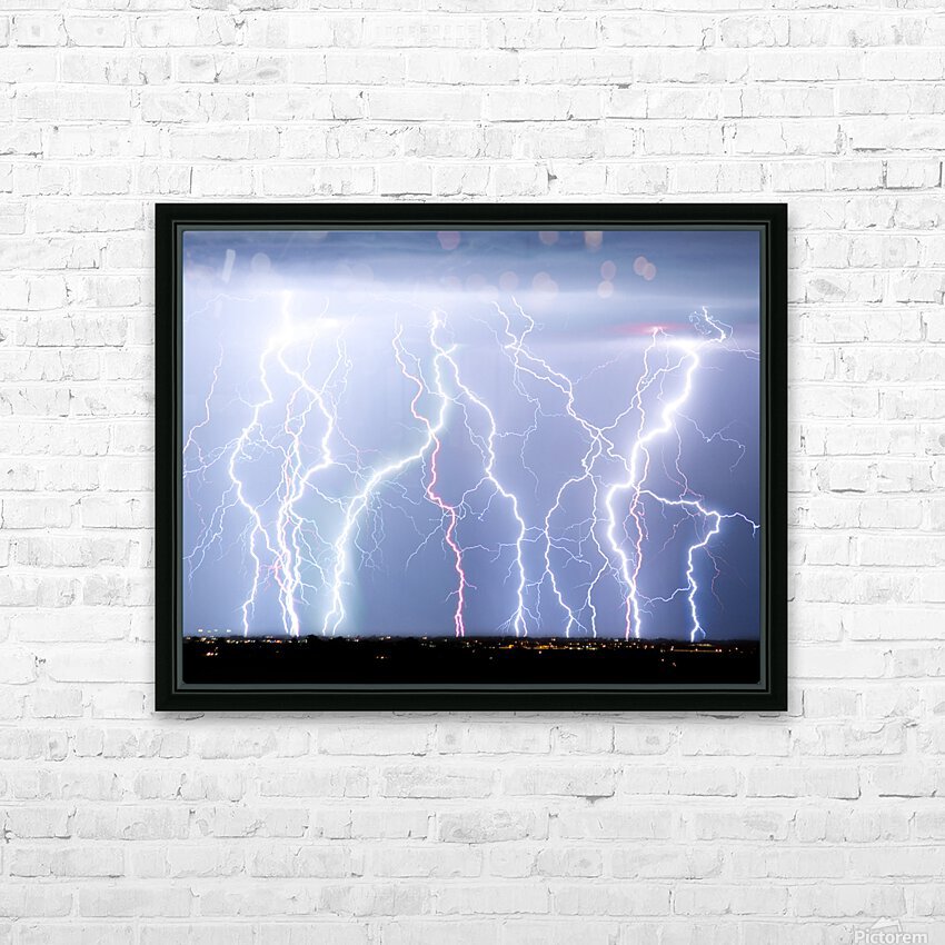 Electric Skies c HD Sublimation Metal print with Decorating Float Frame (BOX)