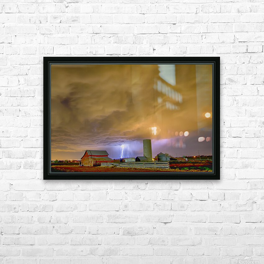 Thunderstorm Hunkering Down On Farm HD Sublimation Metal print with Decorating Float Frame (BOX)