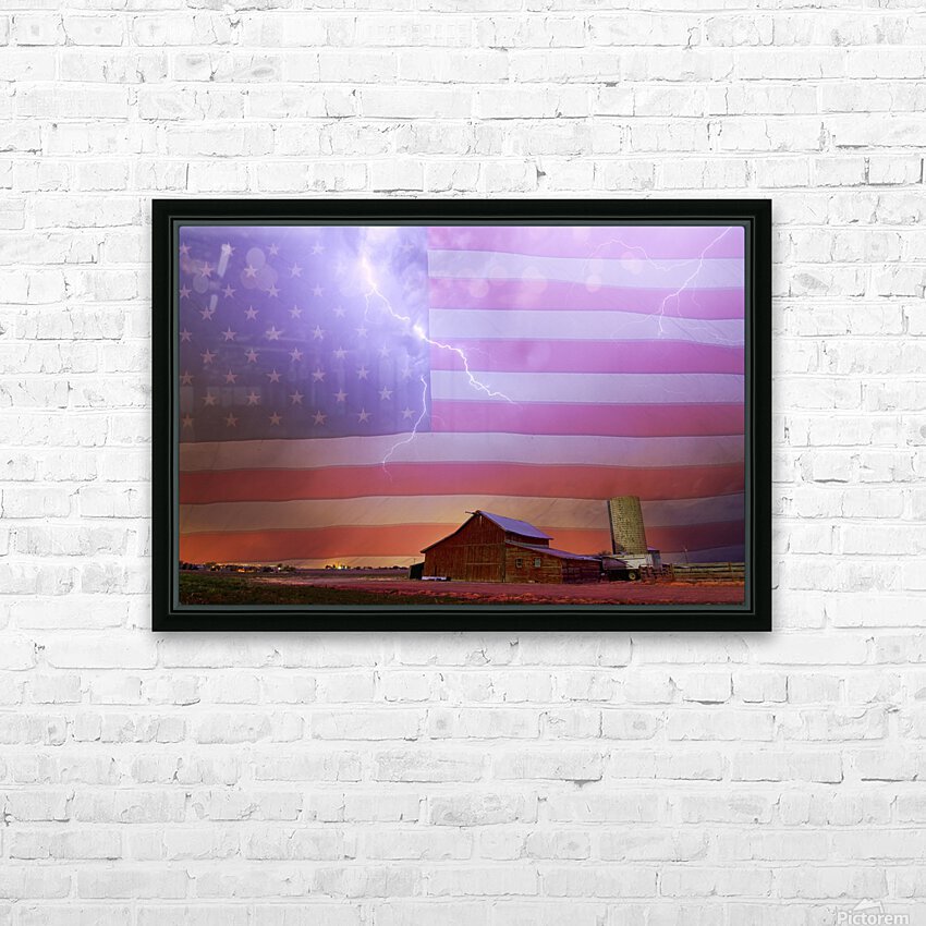 American Country Storm HD Sublimation Metal print with Decorating Float Frame (BOX)