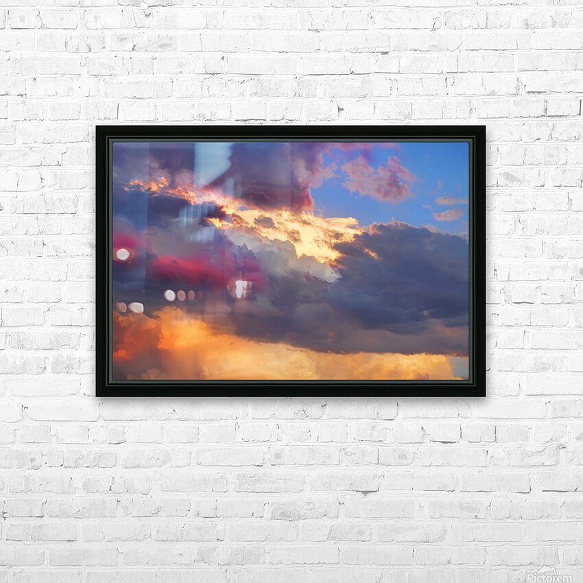 Cloudscape Sunset Touch Blue HD sublimation métal imprimé avec décoration flotteur cadre (boîte)