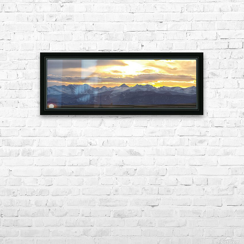 Colorado Front Range Panorama Gold HD Sublimation Metal print with Decorating Float Frame (BOX)