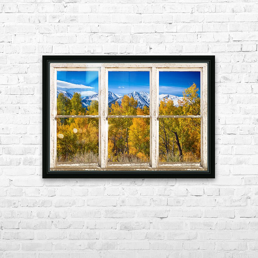 Independence Pass Autumn View White Window HD Sublimation Metal print with Decorating Float Frame (BOX)