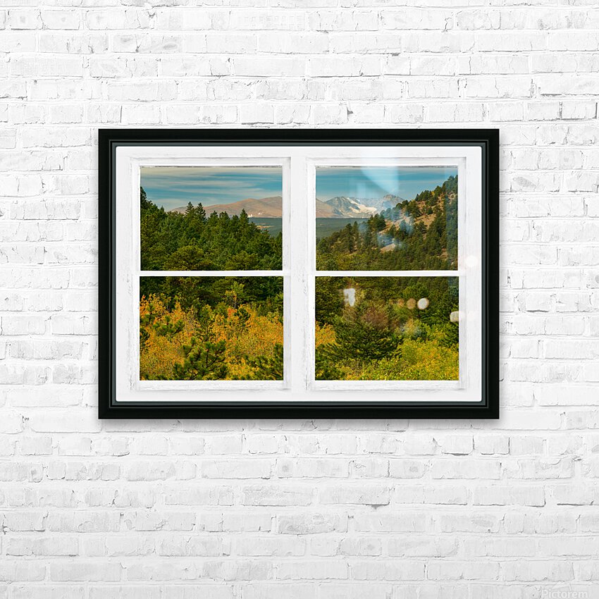 Rocky Mountain Whitewash Picture Window View HD Sublimation Metal print with Decorating Float Frame (BOX)