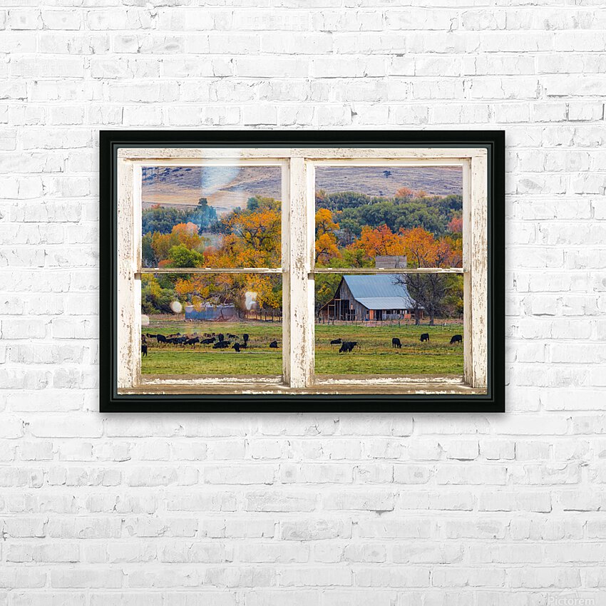Pretty Colorful Country Rustic Window Frame HD Sublimation Metal print with Decorating Float Frame (BOX)