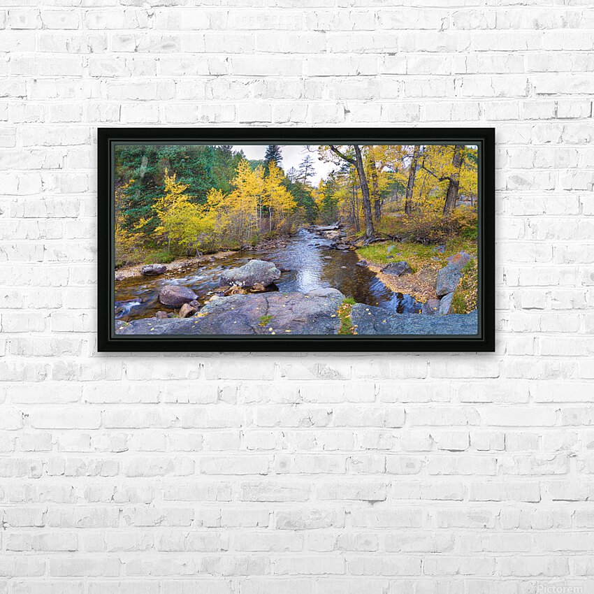 Colorado Autumn Creek Happy Place Panoramic HD Sublimation Metal print with Decorating Float Frame (BOX)