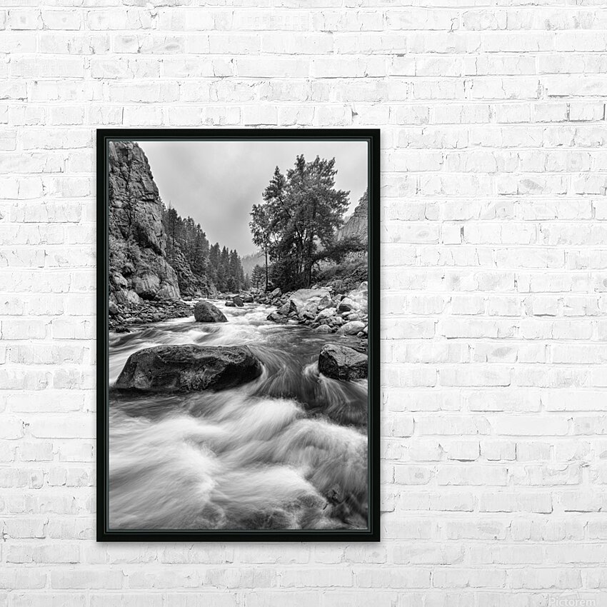 Colorado Black White Canyon Portrait HD Sublimation Metal print with Decorating Float Frame (BOX)