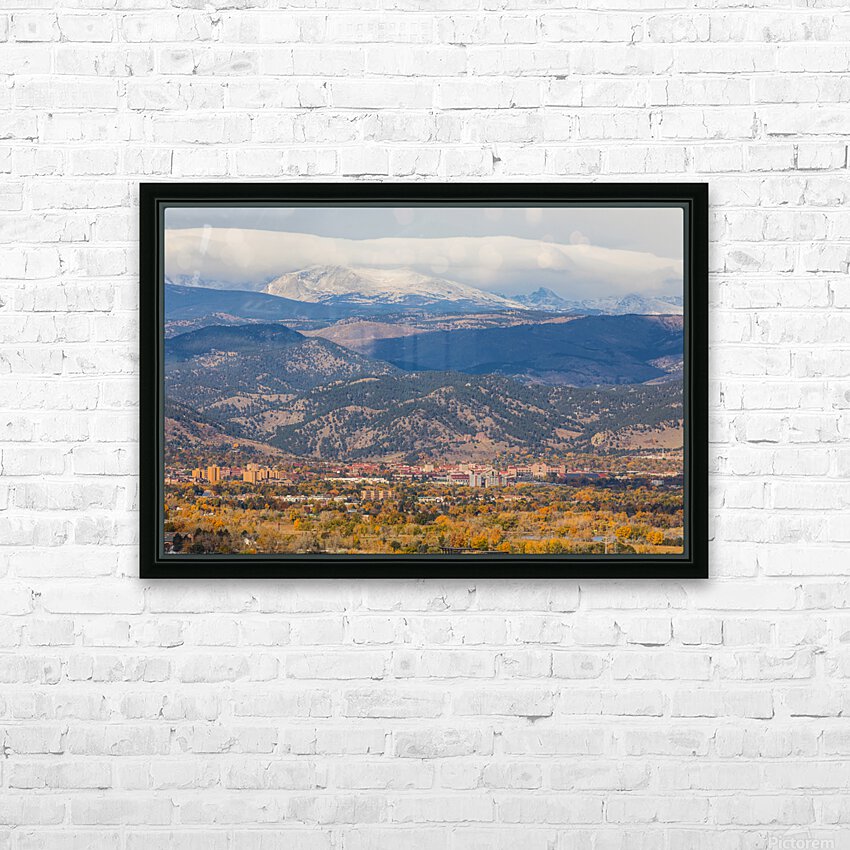 University of Colorado Boulder Autumn West View HD Sublimation Metal print with Decorating Float Frame (BOX)