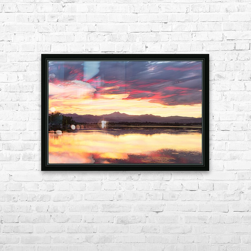 Colorful Colorado Rocky Mountain Sky Reflection HD Sublimation Metal print with Decorating Float Frame (BOX)