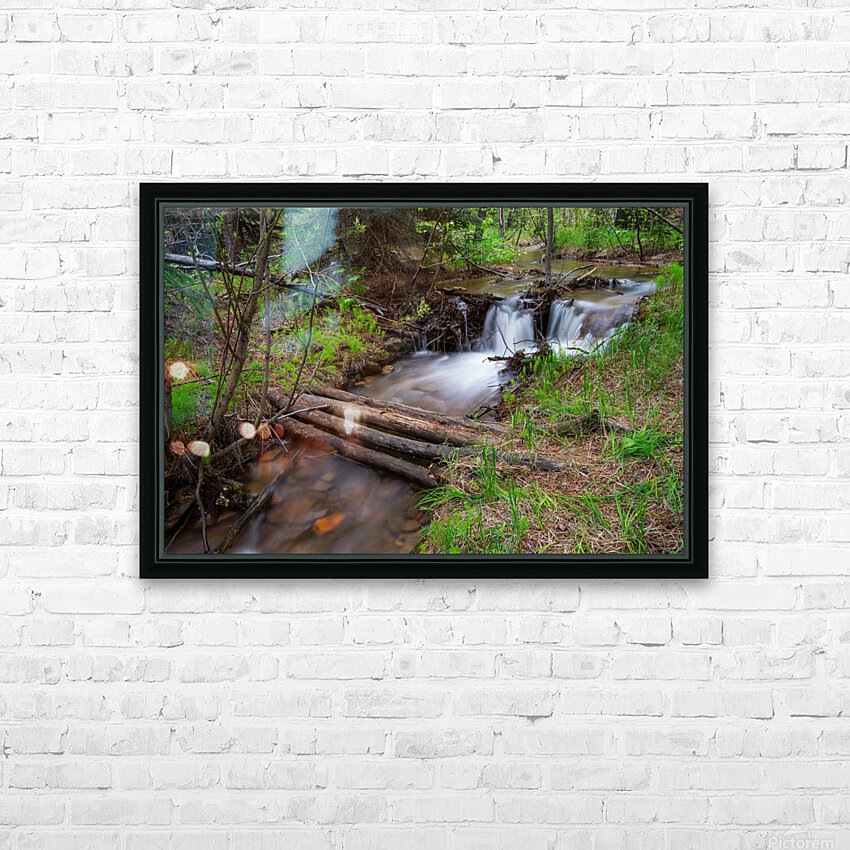 Creek Crossing Forest Woods HD Sublimation Metal print with Decorating Float Frame (BOX)