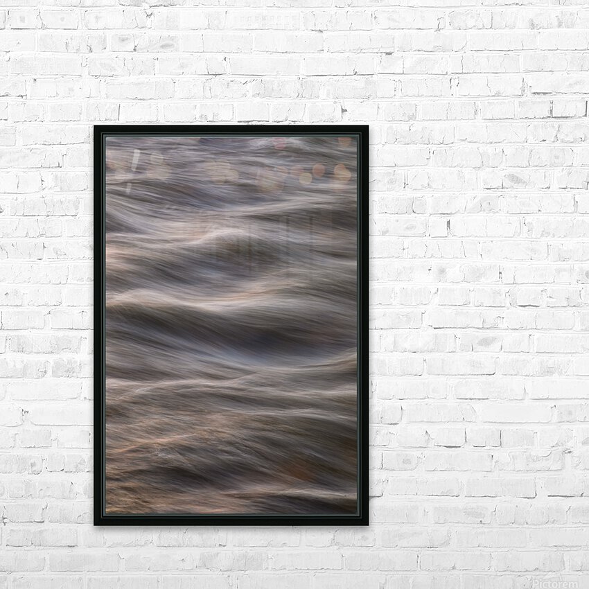 Flowing Creek Sunset Abstract Portrait HD sublimation métal imprimé avec décoration flotteur cadre (boîte)