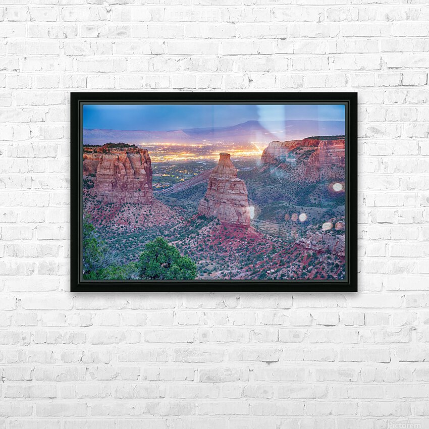 Colorado National  Monument City Lights HD Sublimation Metal print with Decorating Float Frame (BOX)