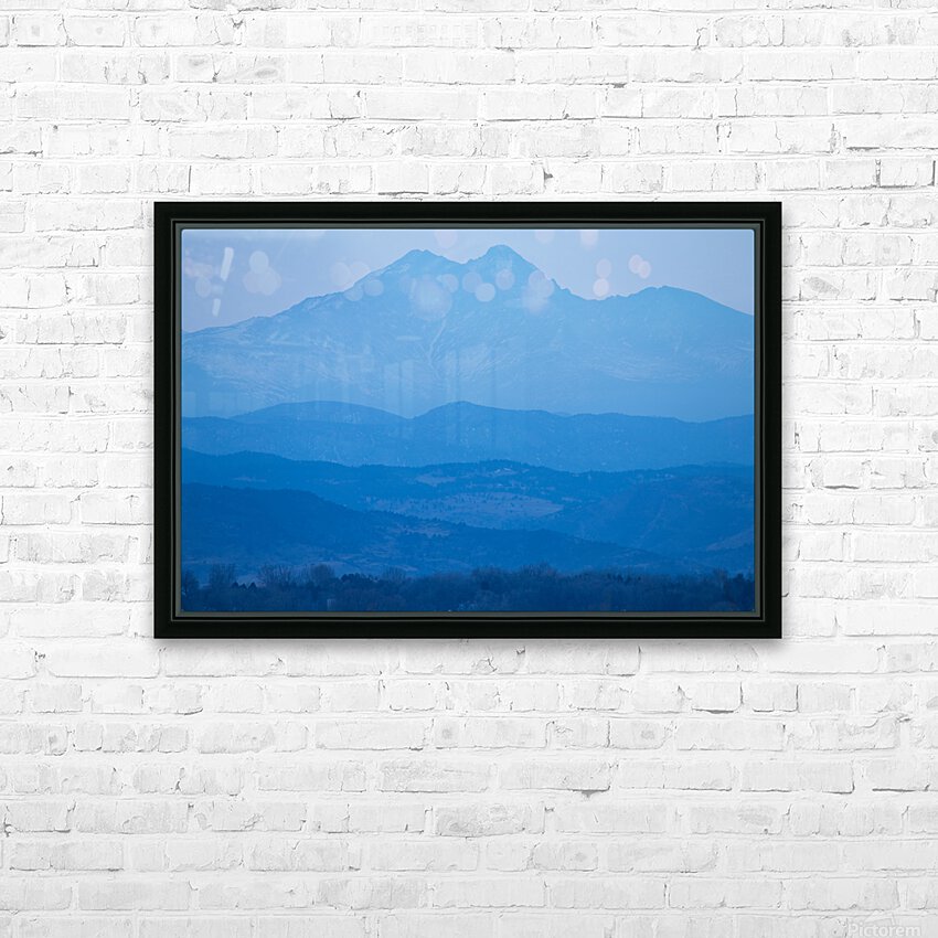Rocky Mountains Twin Peaks Blue Haze Layers HD sublimation métal imprimé avec décoration flotteur cadre (boîte)