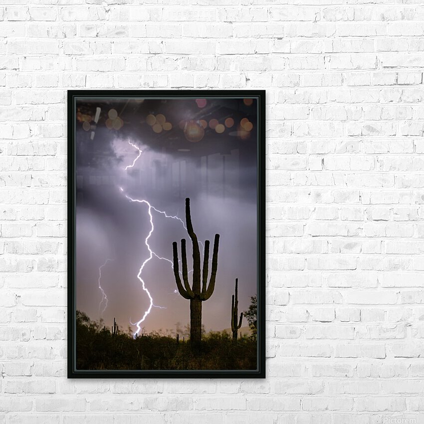 Sonoran Desert Monsoon Storming HD Sublimation Metal print with Decorating Float Frame (BOX)