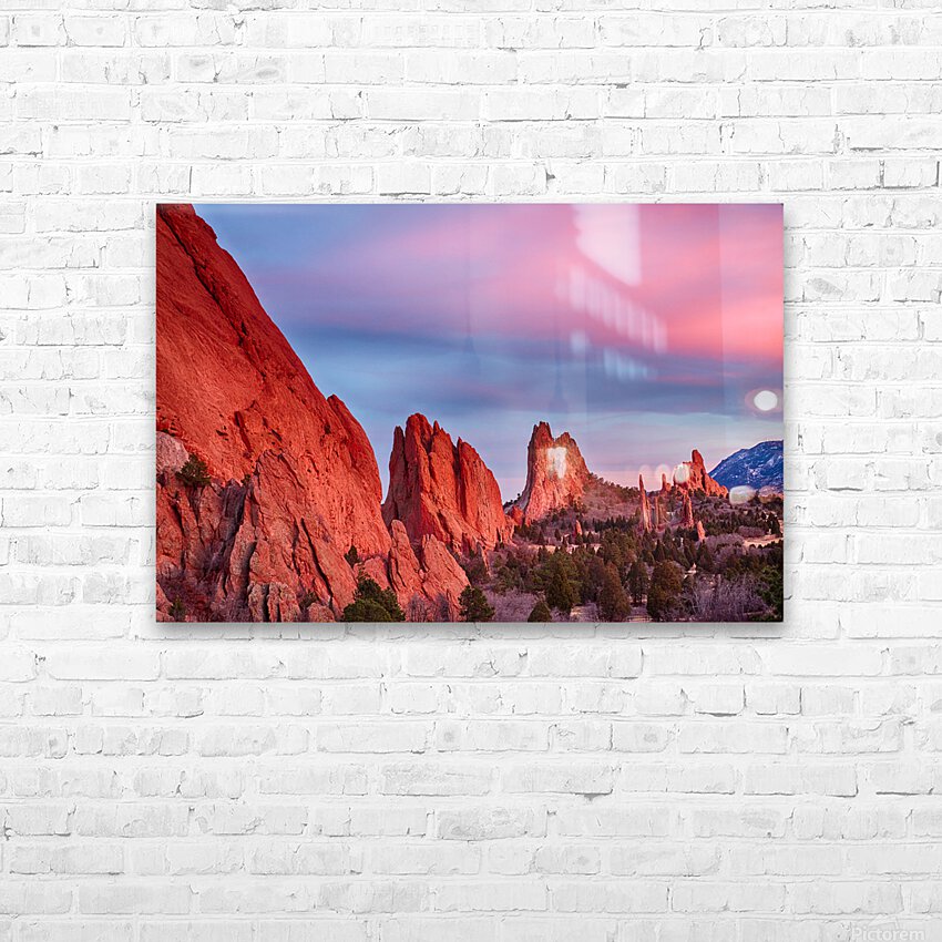 Garden of the Gods Sunset View 2 HD Sublimation Metal print with Decorating Float Frame (BOX)