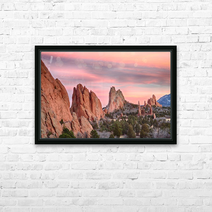 Colorado Garden of the Gods Sunset View 1 HD sublimation métal imprimé avec décoration flotteur cadre (boîte)