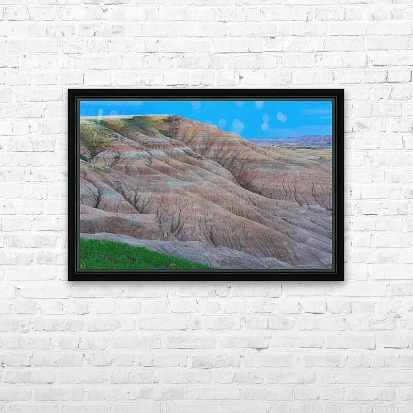 South Dakota Badlands Colorful Cracks and Textures in Springtime HD Sublimation Metal print with Decorating Float Frame (BOX)