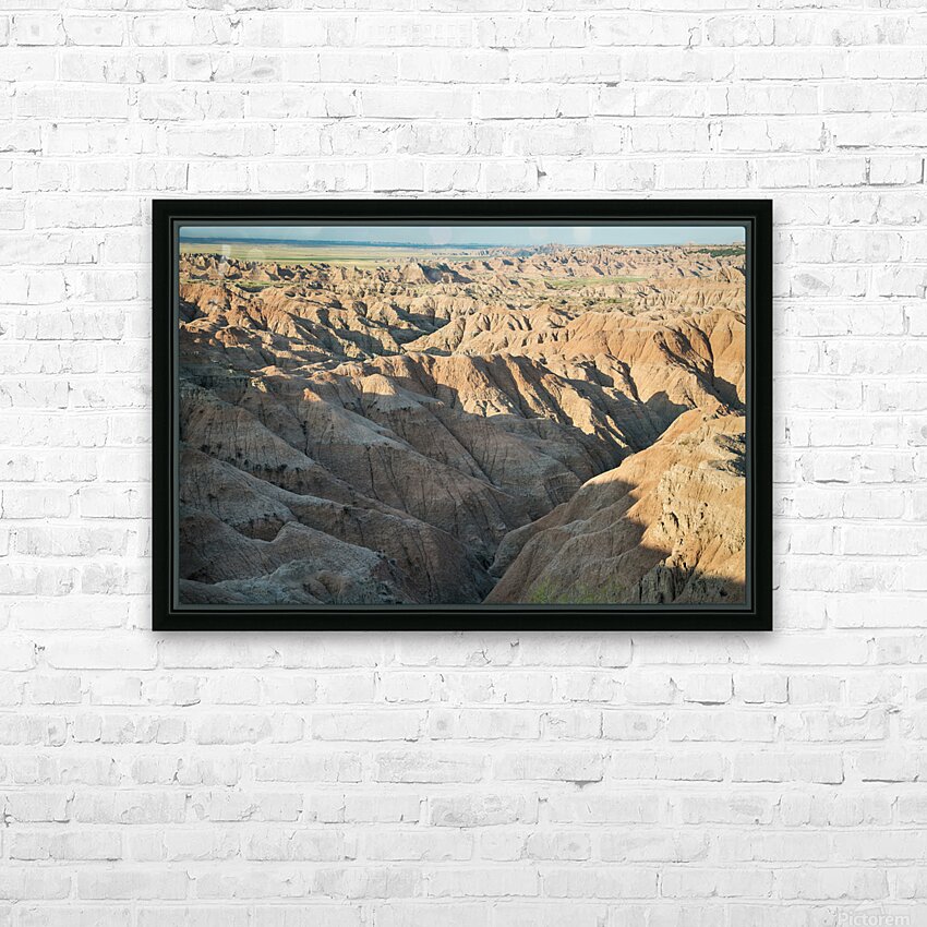 Natures Elegy Badlands Canyons Cracks and the Dance of Shadows HD Sublimation Metal print with Decorating Float Frame (BOX)