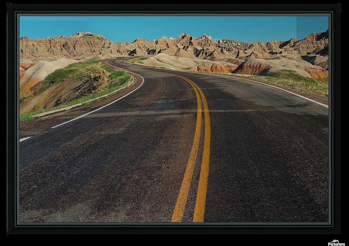 Journey of Colors Driving Through the Enchanting Badlands HD Sublimation Metal print with Decorating Float Frame (BOX)