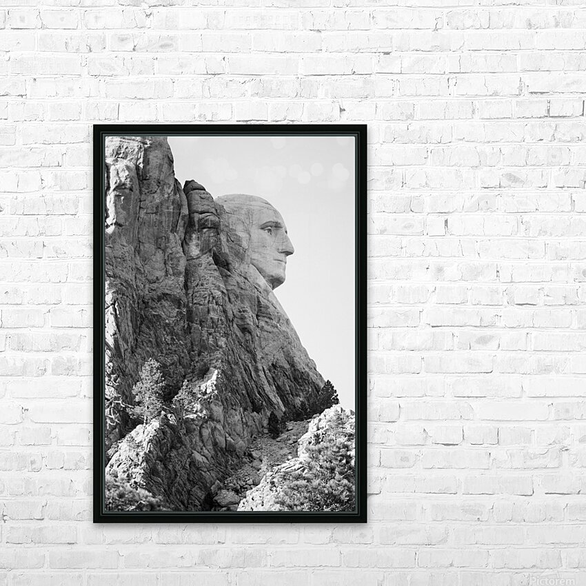 Silent Majesty George Washingtons Profile at Mount Rushmore HD Sublimation Metal print with Decorating Float Frame (BOX)