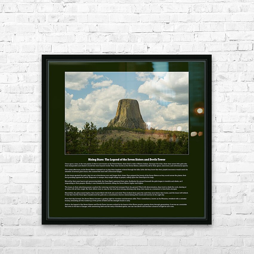 Rising Stars: The Legend of the Seven Sisters and Devils Tower HD Sublimation Metal print with Decorating Float Frame (BOX)