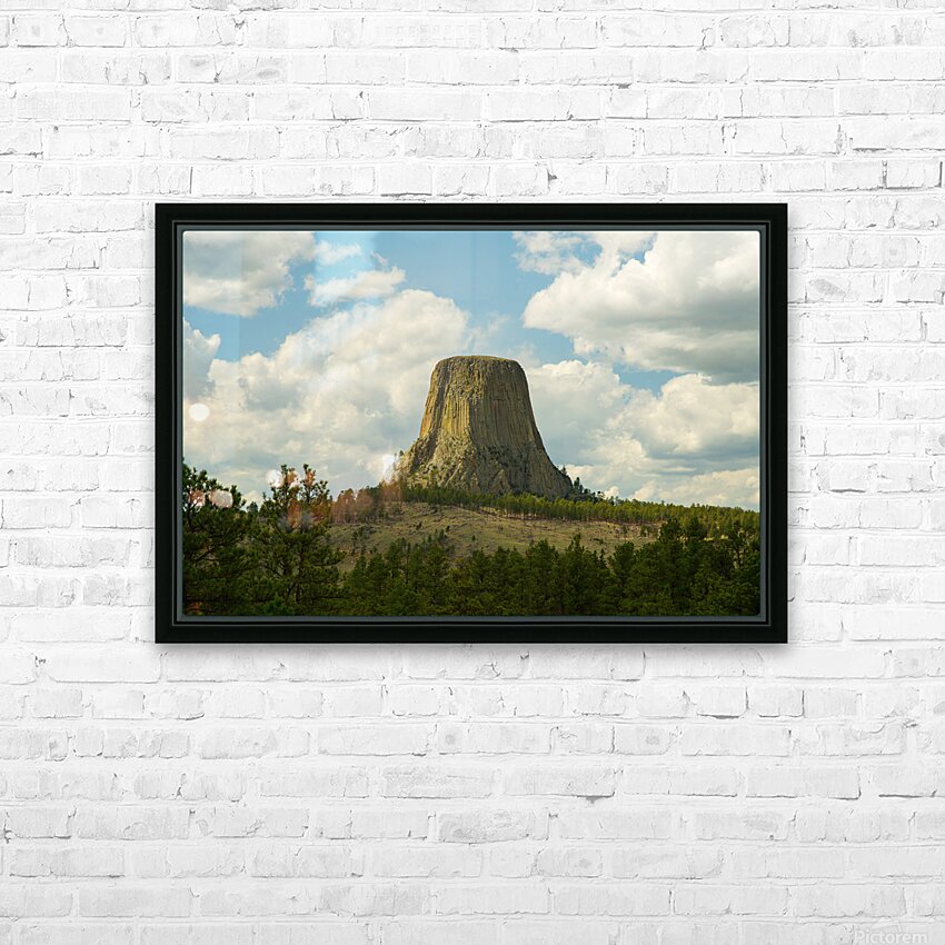 Majestic Devils Tower in Wyoming Amidst Pine Forest HD Sublimation Metal print with Decorating Float Frame (BOX)