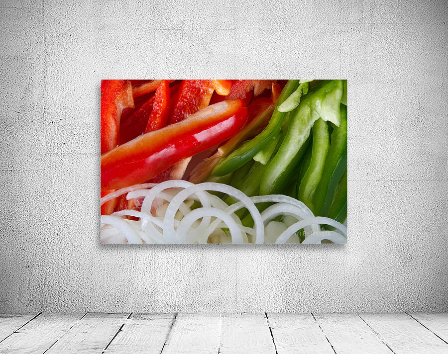 Raw Red Peppers Green Peppers and Onions Wall Preview