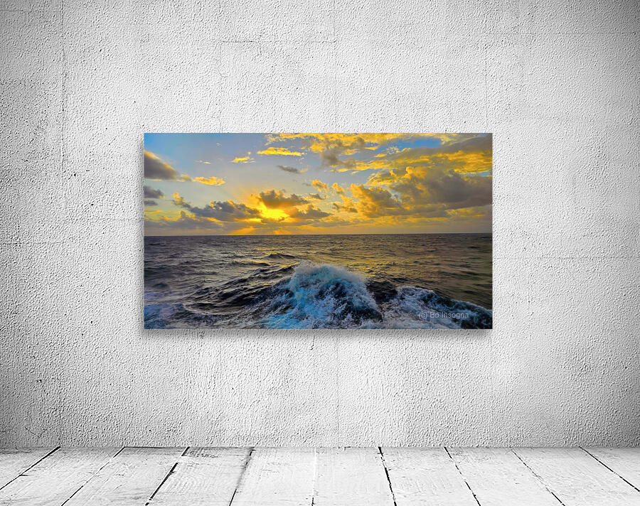 Ocean Sunset: Captivating Waves & Golden Sky Bliss Wall Preview
