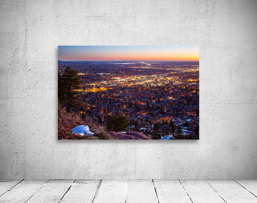 City Of Boulder Colorado Downtown Scenic Sunrise View   Wall Preview